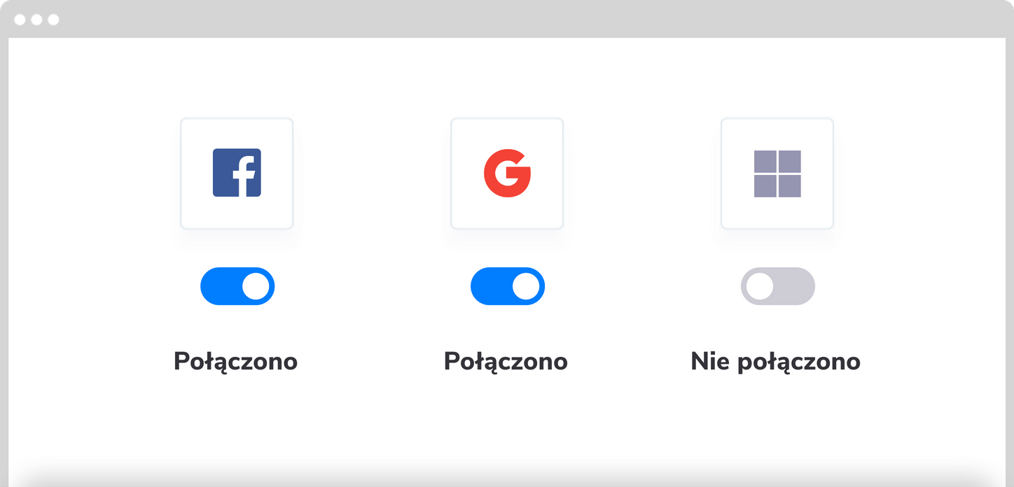 Połącz konto z portalami społecznościowymi
